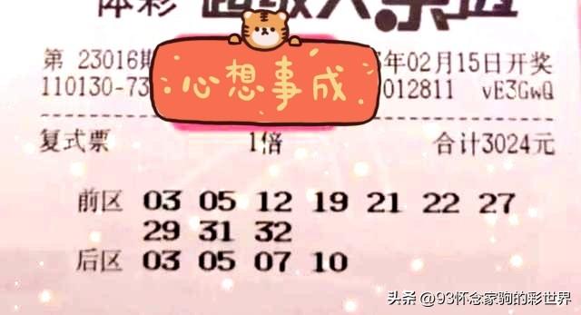 揭秘体彩超级大乐透23016期开奖结果，幸运数字的碰撞与期待体彩超级大乐透开奖结果公告